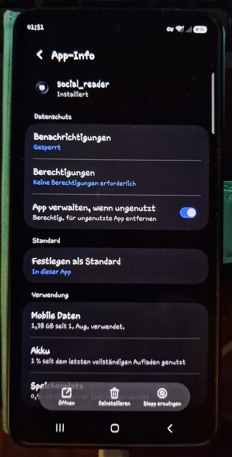 Android App-Info: keine Berechtigungen erforderlich